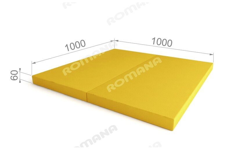 Gymnastic mat 100*100*6, yellow