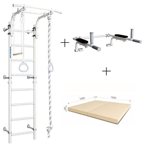 KOMPLEKTS: Zviedru siena ROMANA Next Pastel + atmetamie balsti + sporta paklājs 1*1m