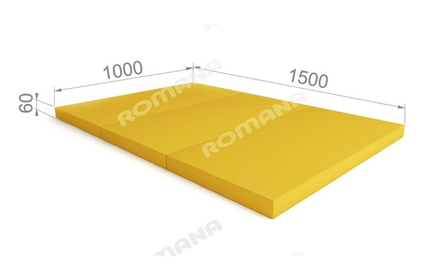 Спортивный мат 1000*1500*60, жёлтый